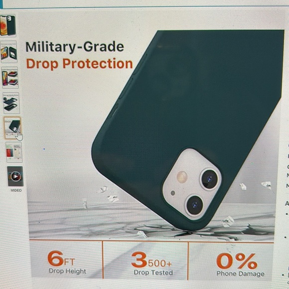 iPhone 12/12PRO case, silky soft silicone, snug fit, midnight green, gently used - Picture 5 of 5
